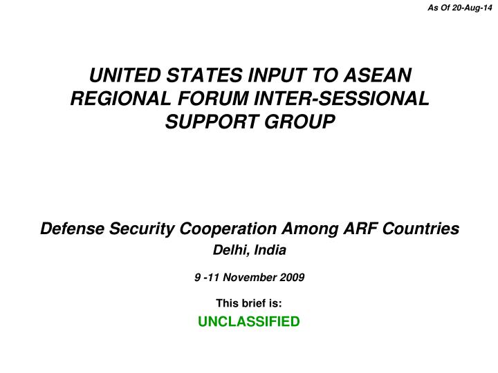 united states input to asean regional forum inter sessional support group