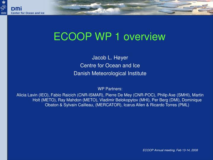 ecoop wp 1 overview