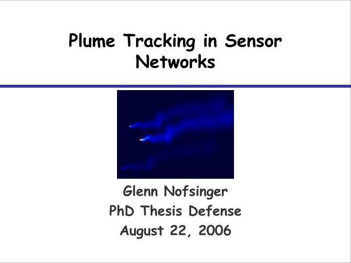plume tracking in sensor networks