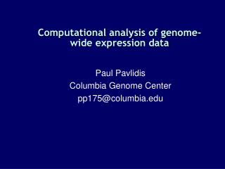 Computational analysis of genome-wide expression data