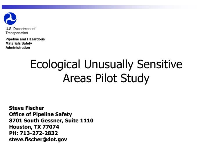 ecological unusually sensitive areas pilot study