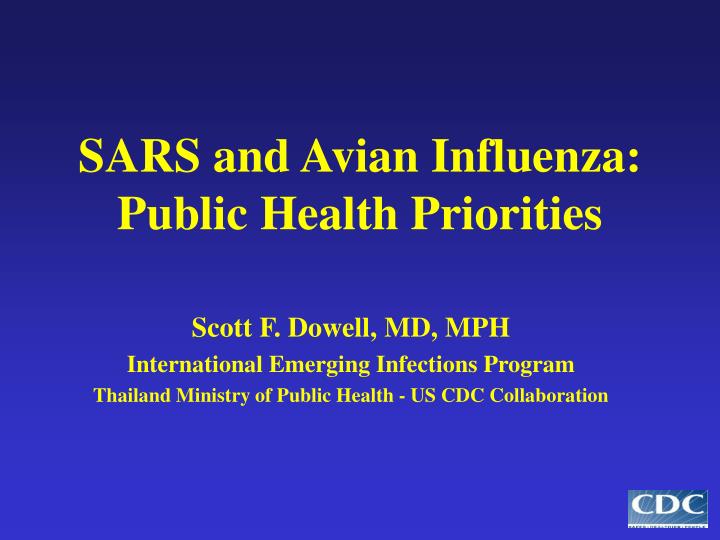 sars and avian influenza public health priorities
