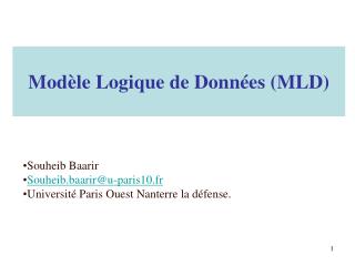mod le logique de donn es mld