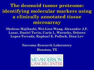 Sarcoma Research Laboratory Houston, TX