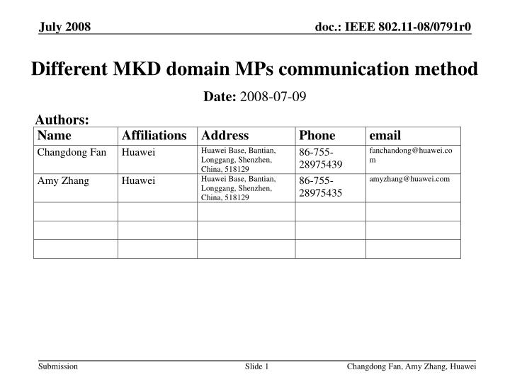 different mkd domain mps communication method