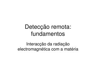 detec o remota fundamentos