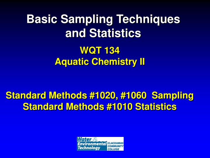 basic sampling techniques and statistics
