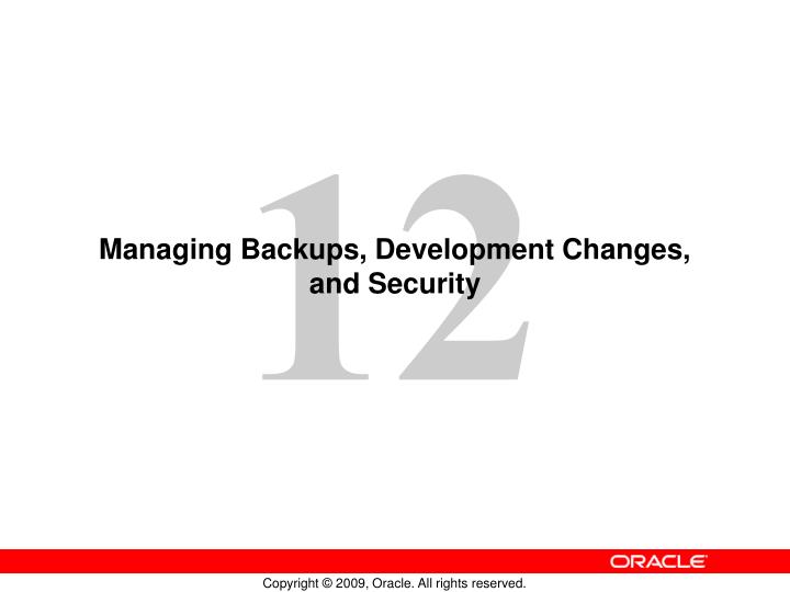 managing backups development changes and security