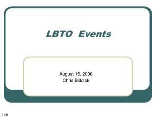 LBTO Events