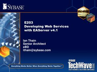 E203 Developing Web Services with EAServer v4.1