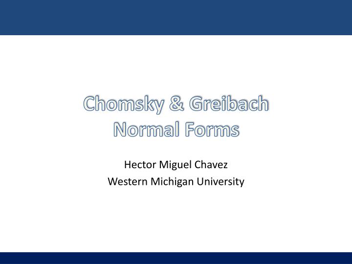 chomsky greibach normal forms