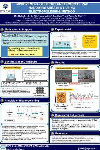 IMPROVEMENT OF HEIGHT UNIFORMITY OF ZnO NANOWIRE ARRAYS BY USING ELECTROPOLISHING METHOD