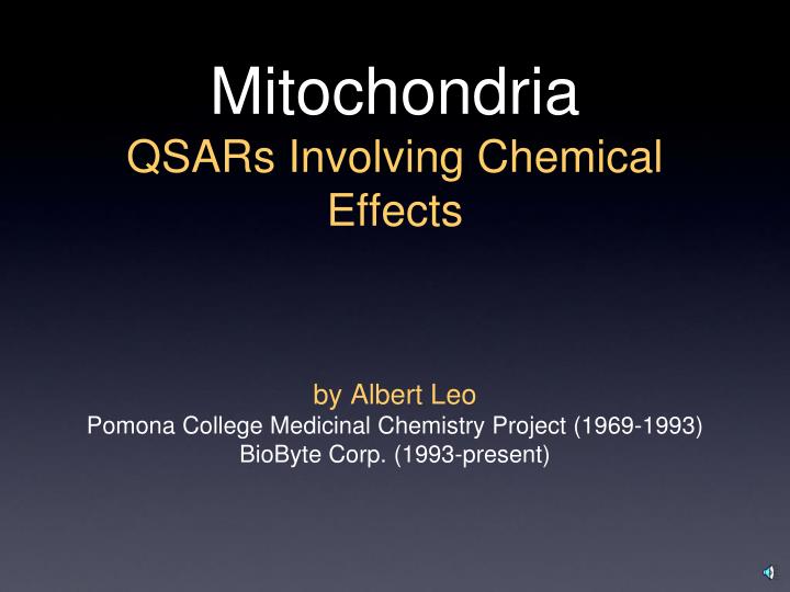 mitochondria qsars involving chemical effects