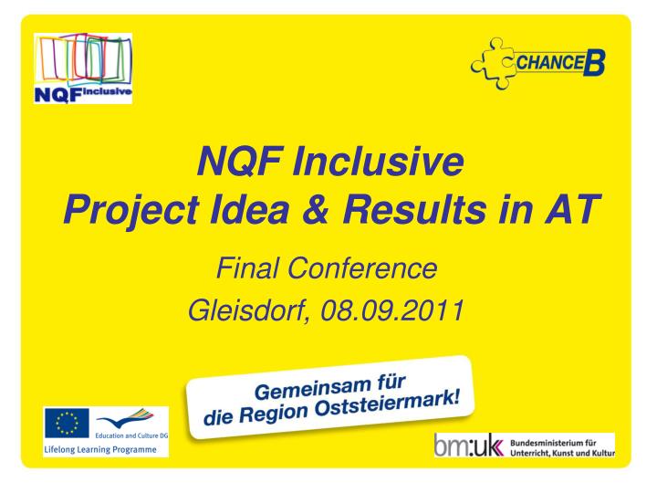 nqf inclusive project idea results in at