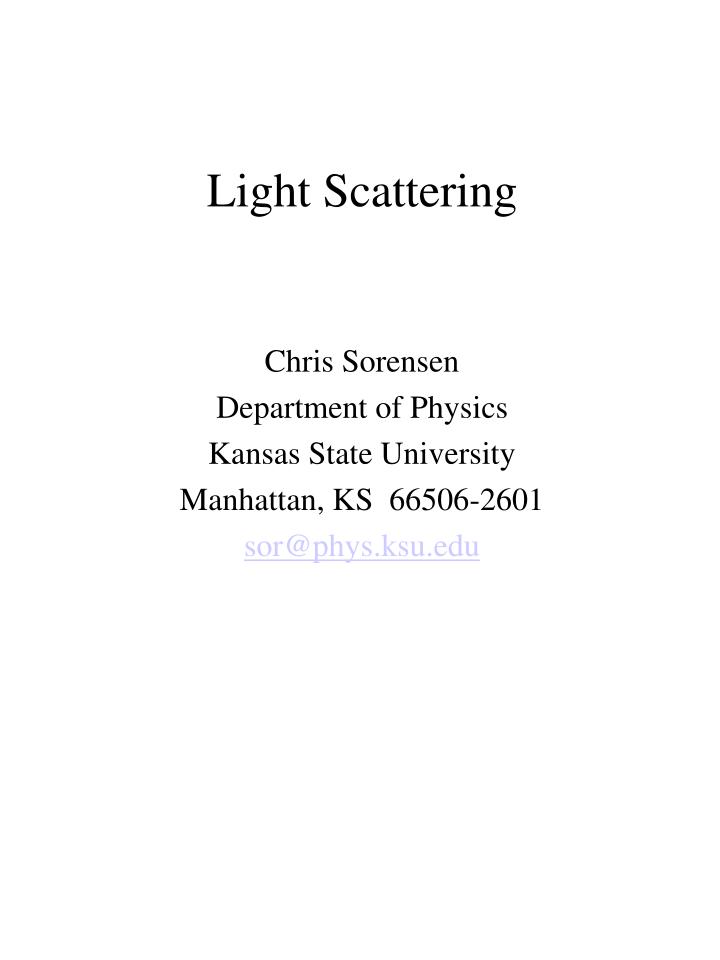 light scattering