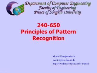 240-650 Principles of Pattern Recognition