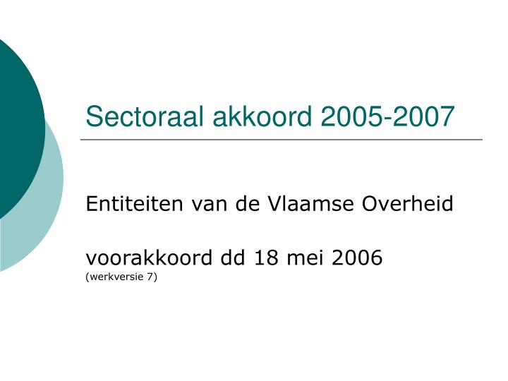 sectoraal akkoord 2005 2007