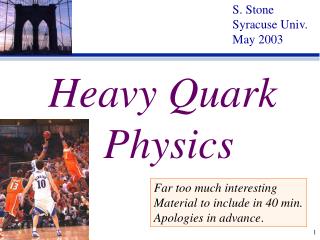S. Stone Syracuse Univ. May 2003