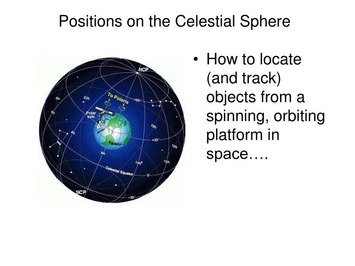 positions on the celestial sphere
