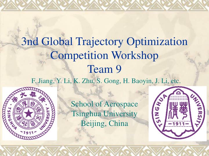 3nd global trajectory optimization competition workshop team 9