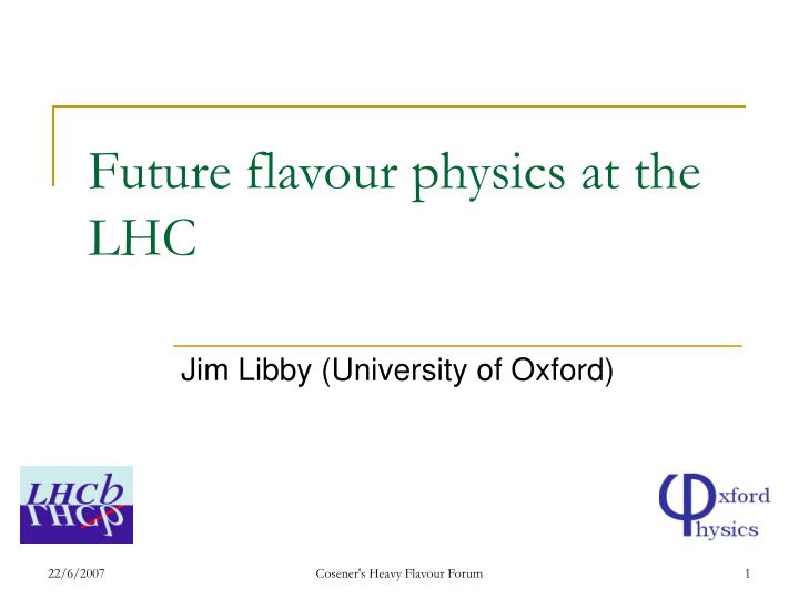 future flavour physics at the lhc