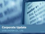Corporate Update - slide 1
