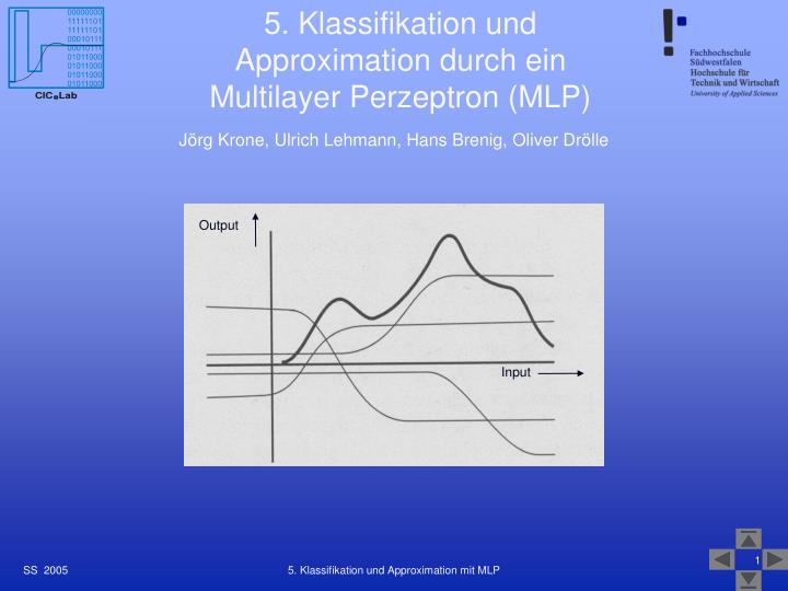 5 klassifikation und approximation durch ein multilayer perzeptron mlp