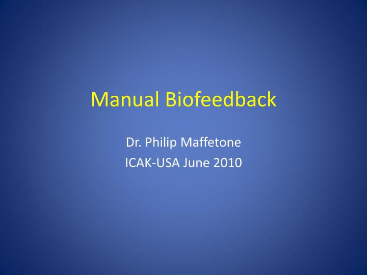 manual biofeedback