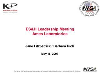 ES&amp;H Leadership Meeting Ames Laboratories