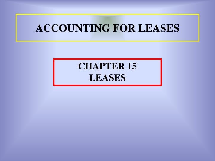 accounting for leases