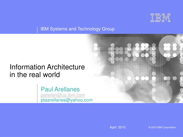 information architecture in the real world