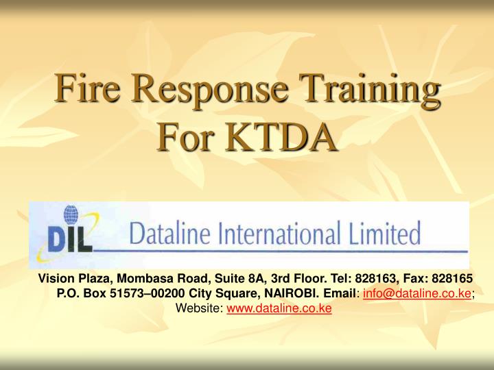 fire response training for ktda
