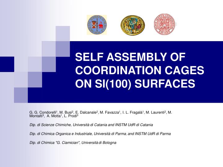 self assembly of coordination cages on si 100 surfaces