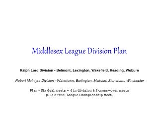 Middlesex League Division Plan
