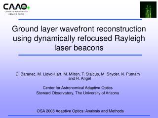 Ground layer wavefront reconstruction using dynamically refocused Rayleigh laser beacons