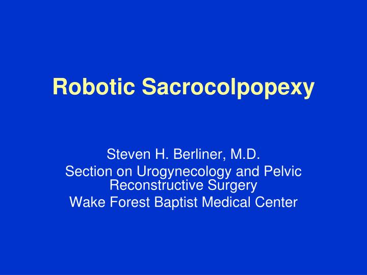 robotic sacrocolpopexy