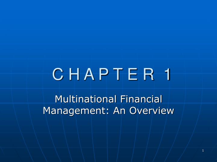 multinational financial management an overview