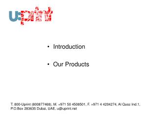 Introduction Our Products