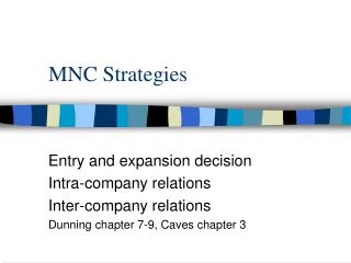 MNC Strategies