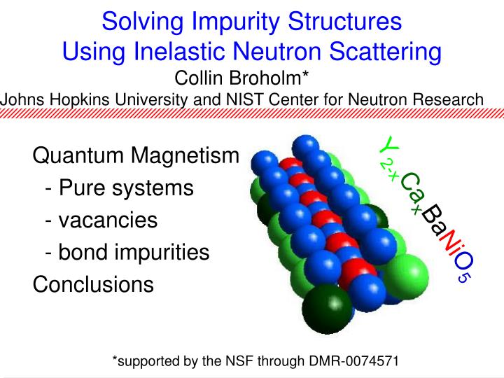 solving impurity structures using inelastic neutron scattering