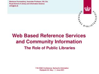 Web Based Reference Services and Community Information The Role of Public Libraries
