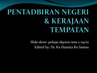 pentadbiran negeri kerajaan tempatan