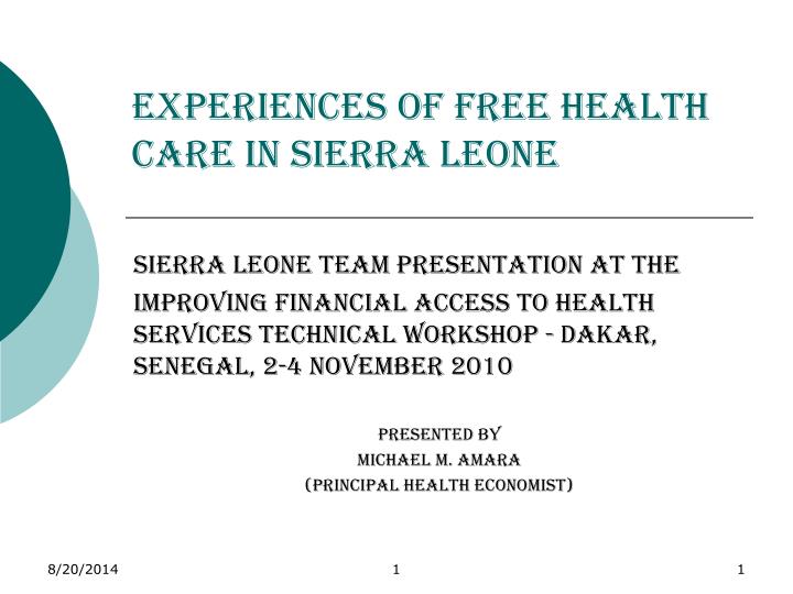 experiences of free health care in sierra leone