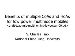 S. Charles Tsao National Chiao Tung University