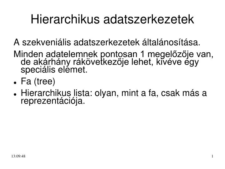 hierarchikus adatszerkezetek