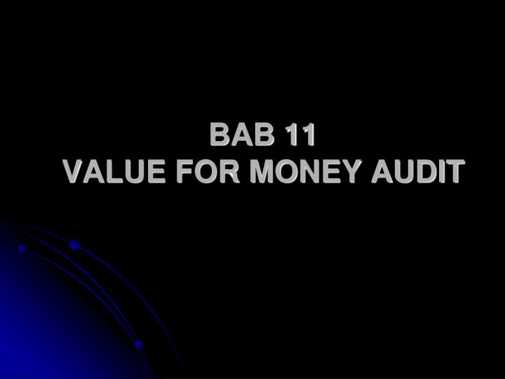 bab 11 value for money audit