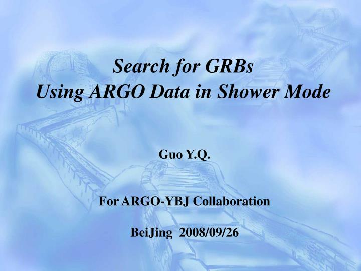 search for grbs using argo data in shower mode