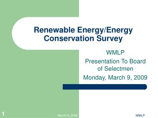 Renewable Energy/Energy Conservation Survey