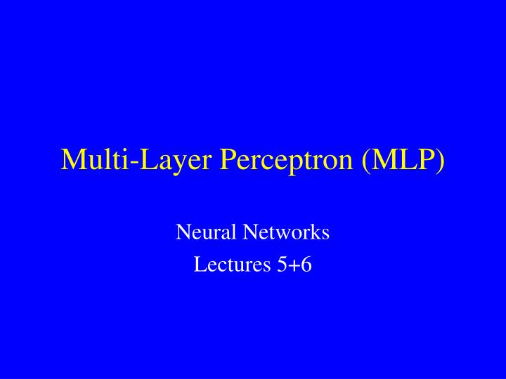 multi layer perceptron mlp