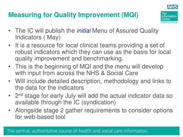 measuring for quality improvement mqi